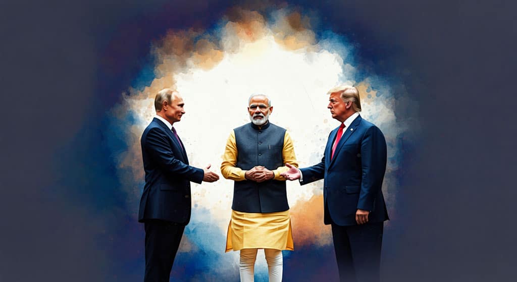modi standing with putin and trump